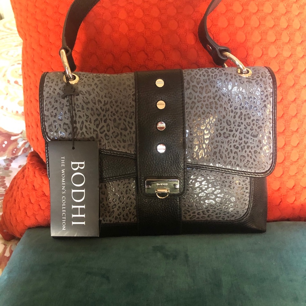 Bodhi Leather leopard print bag
